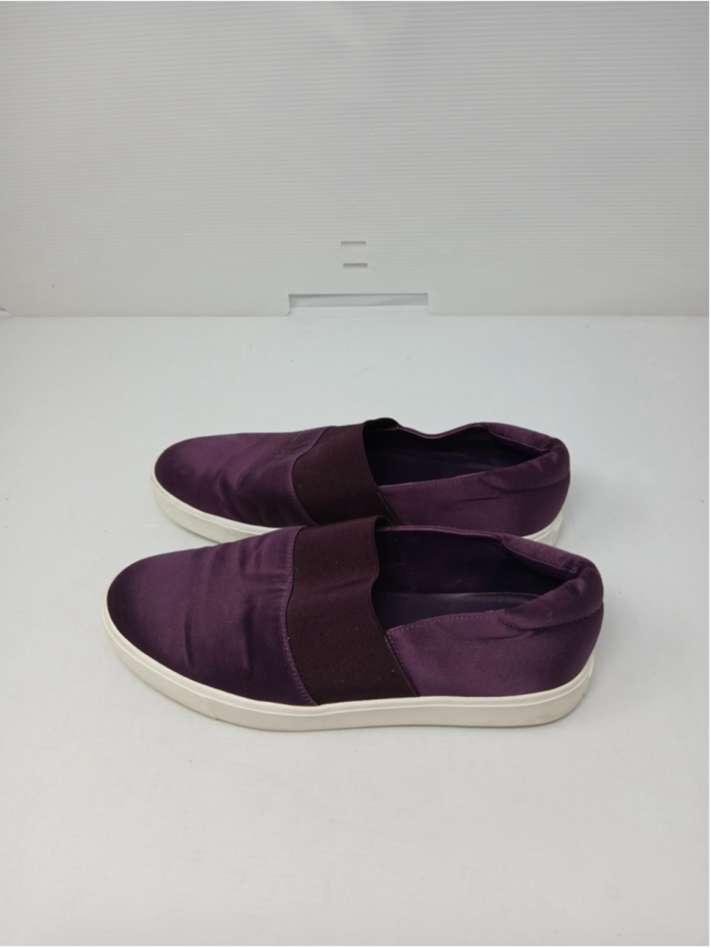 Vince Women’s Size 8.5 M Satin Sneakers Slip On Shoes Oxblood Wine
